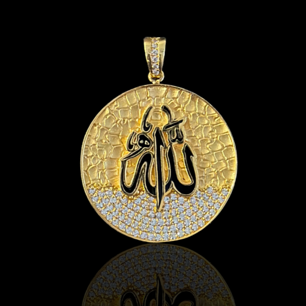 Solid shops 21k Gold islamic pendant