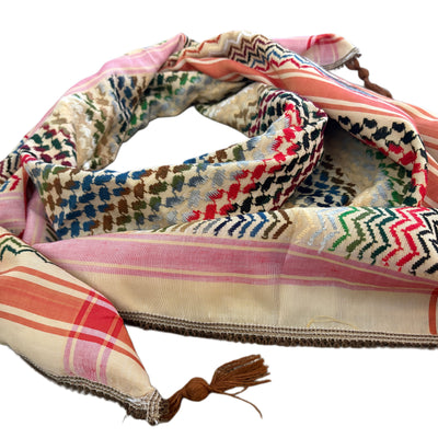 Woven Kufiya Beige Cocktail - Palestinian Made