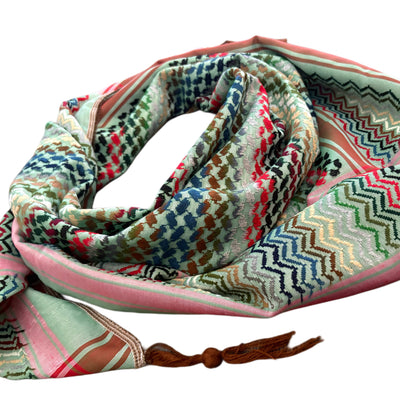Woven Kufiya Teal Cocktail - Palestinian Made