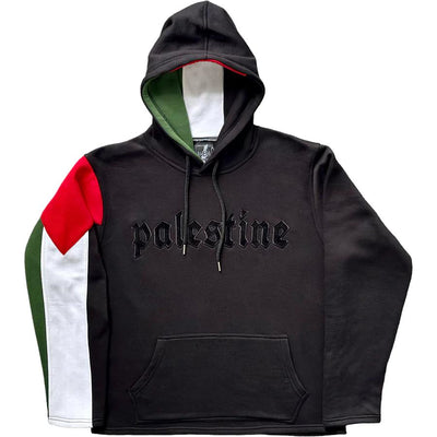 The Palestine Flag Pullover Hoodie (Black Outline)