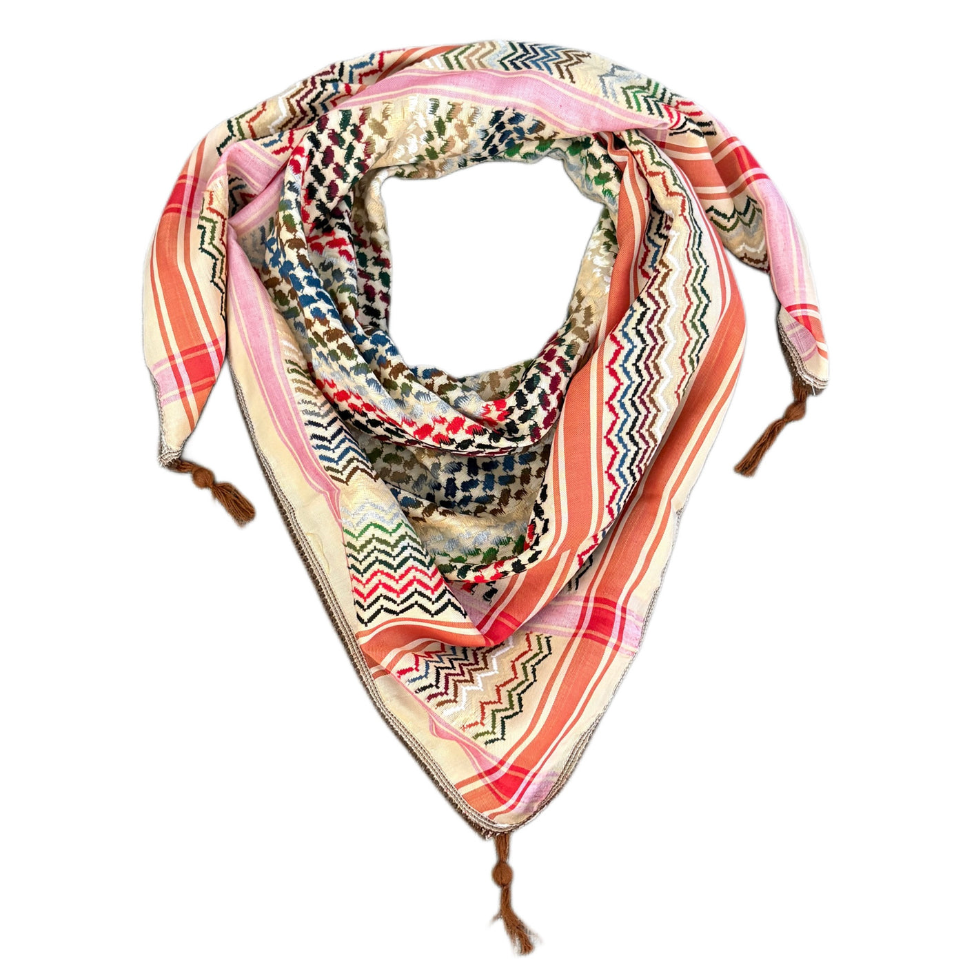 Woven Kufiya Beige Cocktail - Palestinian Made