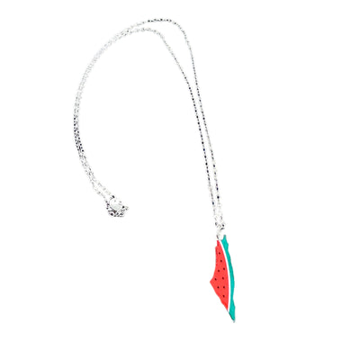 Silver Palestine Watermelon Necklace Small