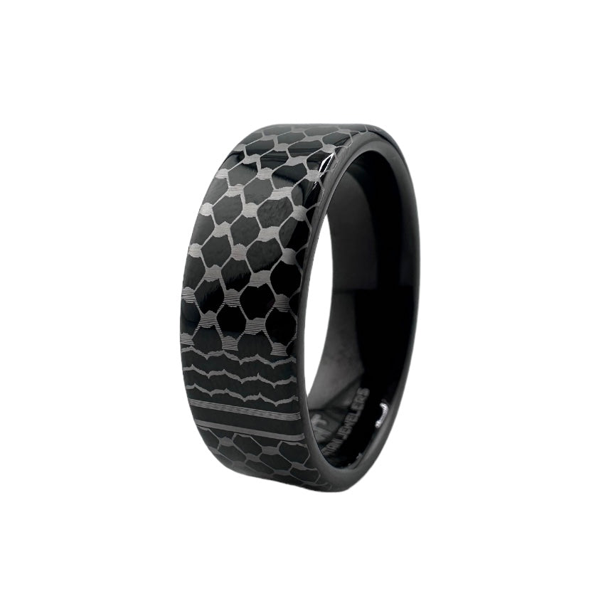 Inverse Black Kufiya 8mm Tungsten Band