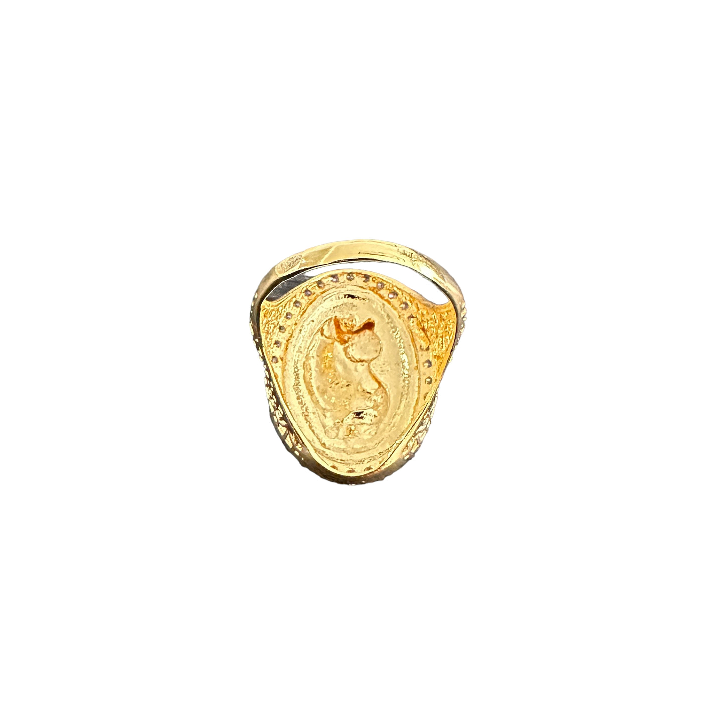 Made in Palestine Onsa Coin Replica Sterling Silver Gold Plated Ring