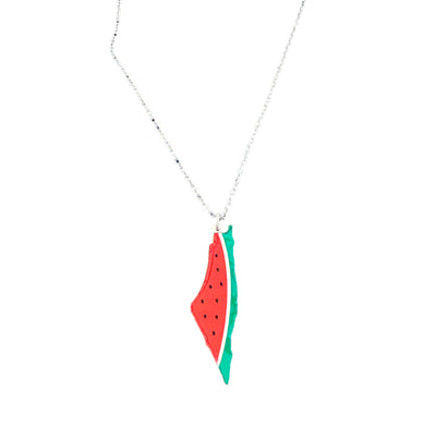 Silver Palestine Watermelon Necklace Large