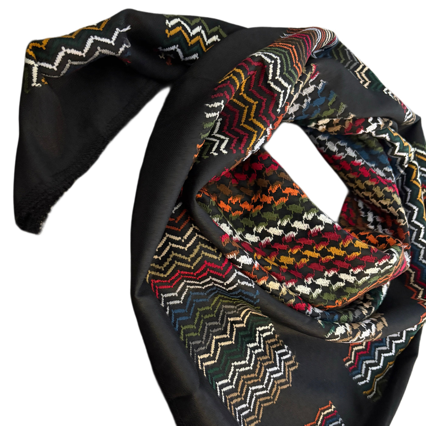 Woven Kufiya Black Cocktail - Palestinian Made