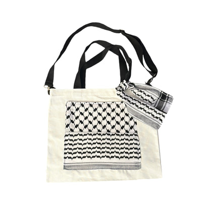 Palestinian-Made Kufiya Tote Bag