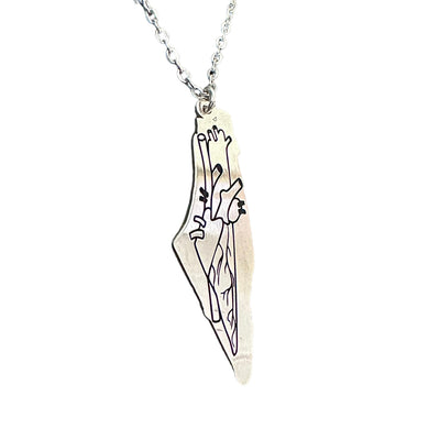 Silver Palestine Map Necklace