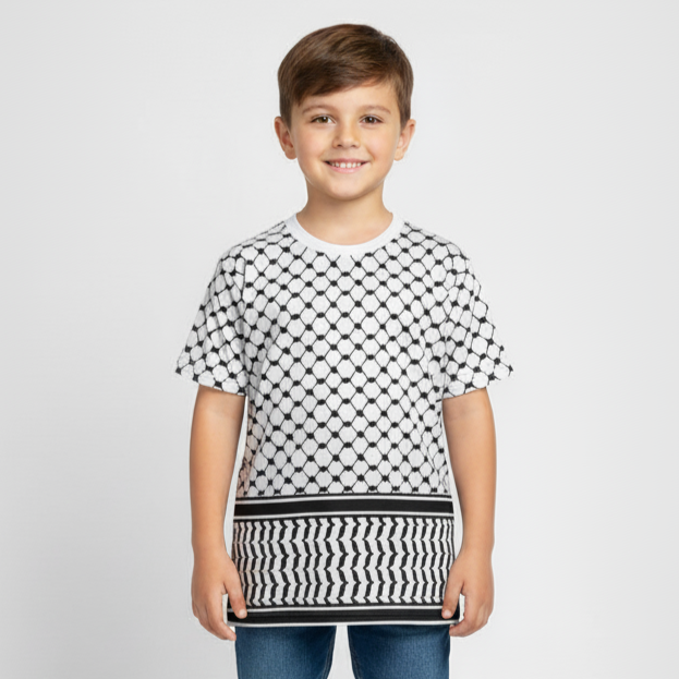 The Kufiya Shirt Kids - Short Sleeve White