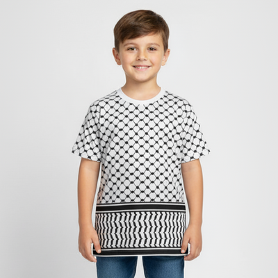 The Kufiya Shirt Kids - Short Sleeve White