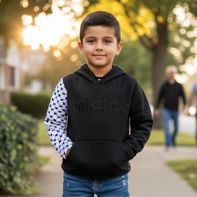 Kids Palestine Kufiya Pullover Hoodie