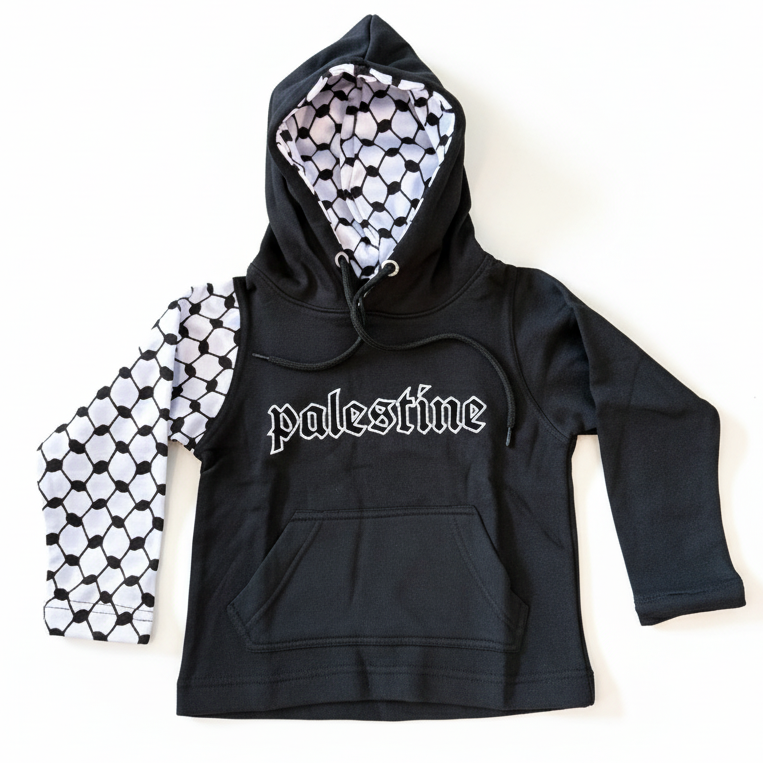 Kids Palestine Kufiya Pullover Hoodie