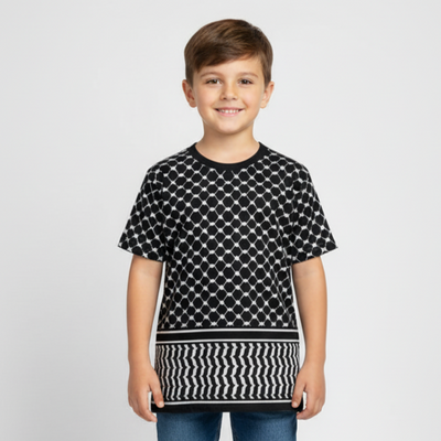 The Kufiya Shirt Kids - Short Sleeve Black