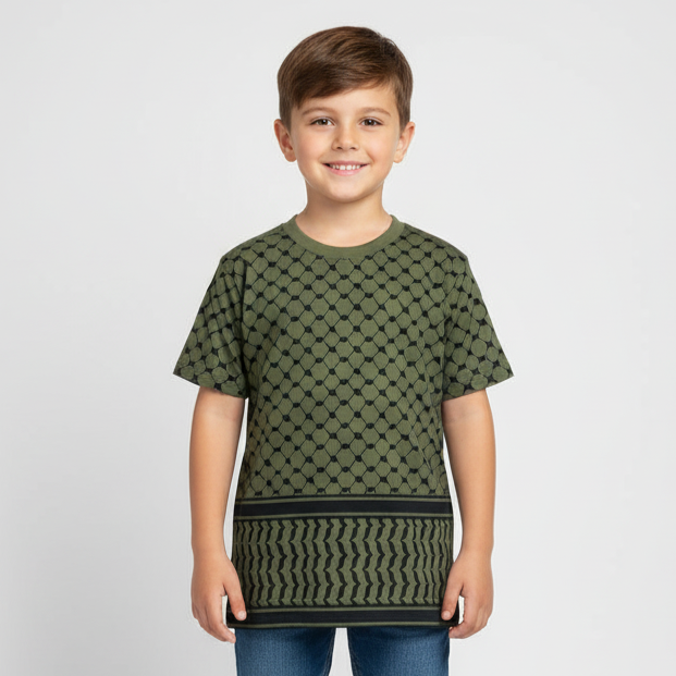 The Kufiya Shirt - Short Sleeve Green