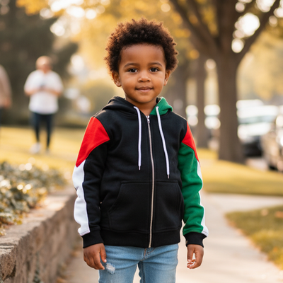 Kids Palestine Flag Zip Hoodie