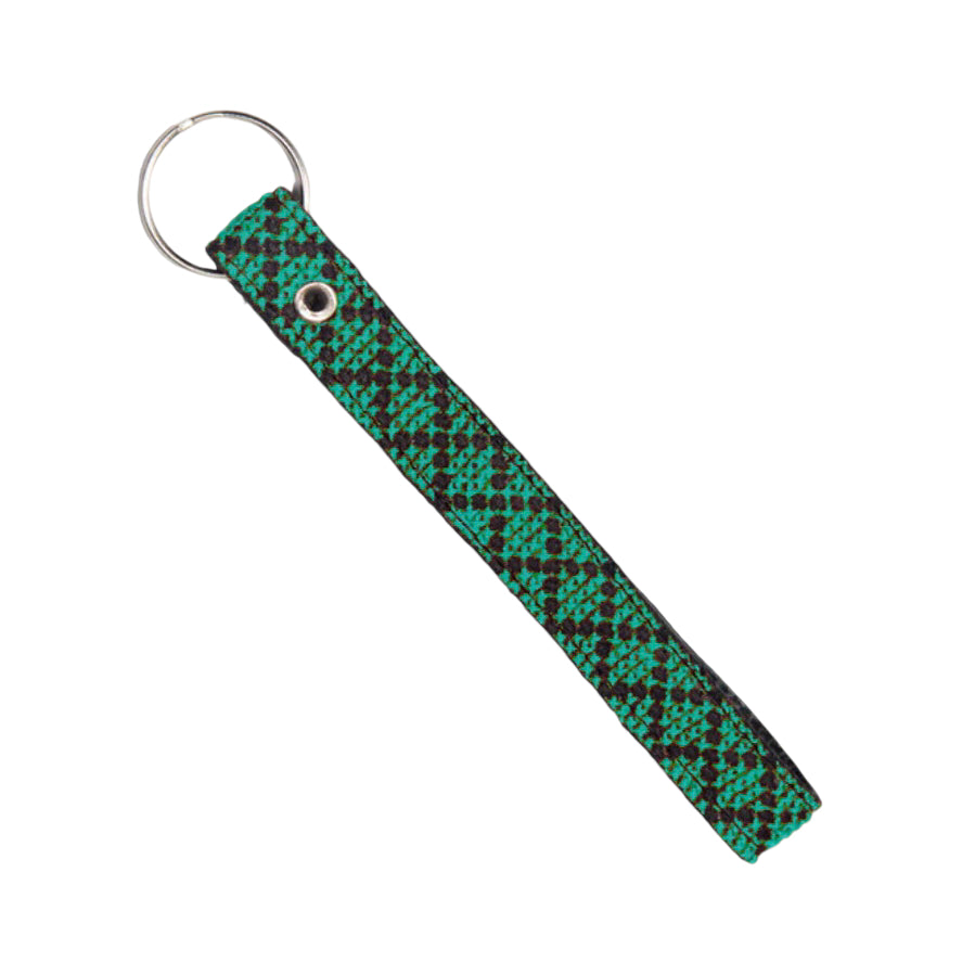 Palestinian-Made Tatreez Keychain - Teal