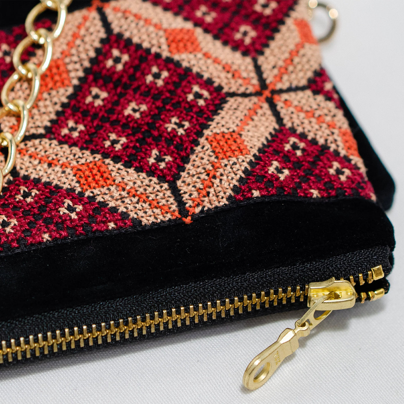 Palestinian-Made Velvet Tatreez Crossbody Purse