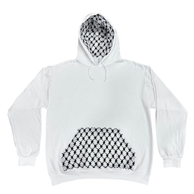 PREORDER Ships By 1/6/25: The Woven Kufiya Pullover Hoodie (B & W Kufiya)