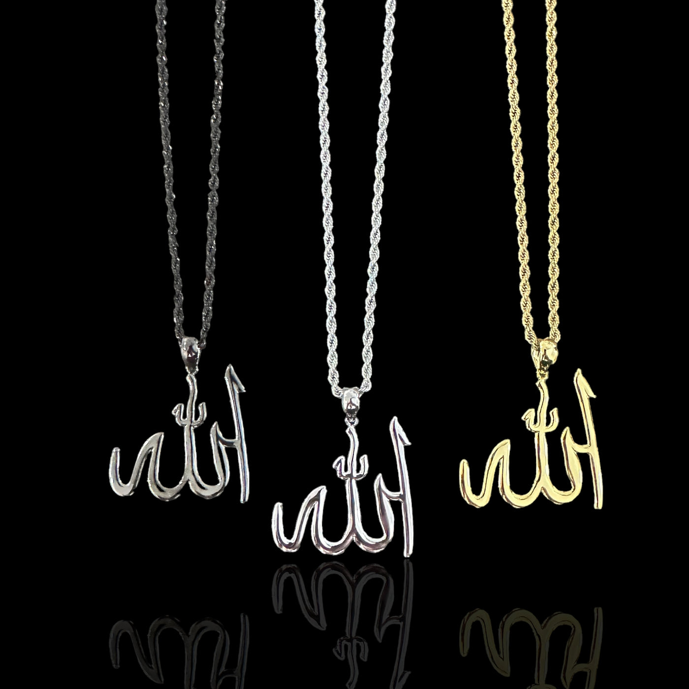 Sterling Silver Allah Pendant Necklace