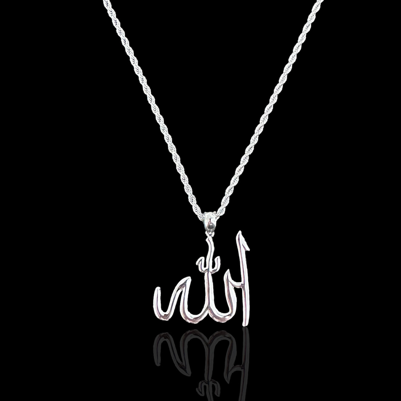 Sterling Silver Allah Pendant Necklace