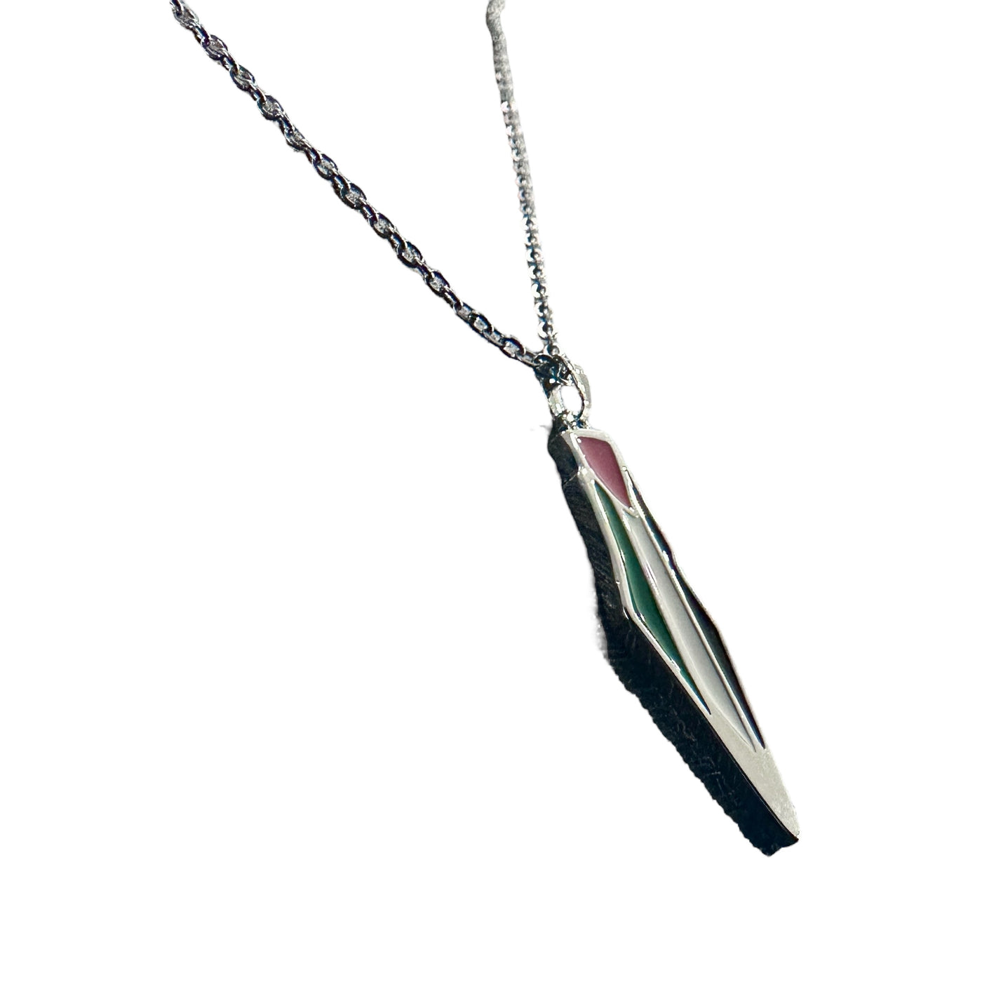 Silver Plated Small Palestine Map Necklace