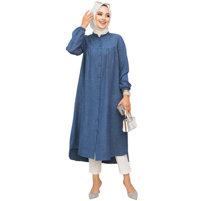 Modest Fashion Indigo Blue Denim Tunic
