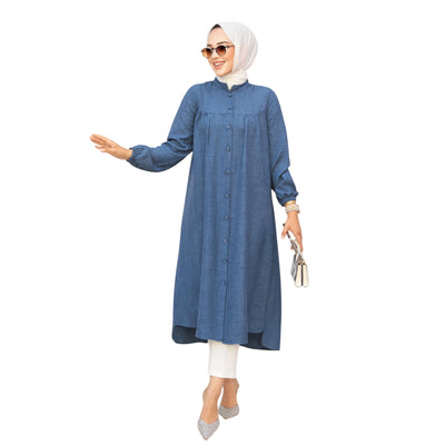 Modest Fashion Indigo Blue Denim Tunic