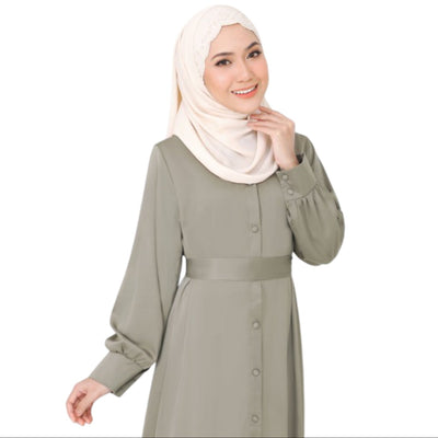 Modest Fashion Olive Green Dress