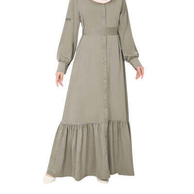 Modest Fashion Olive Green Dress