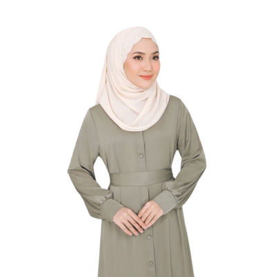 Modest Fashion Olive Green Dress