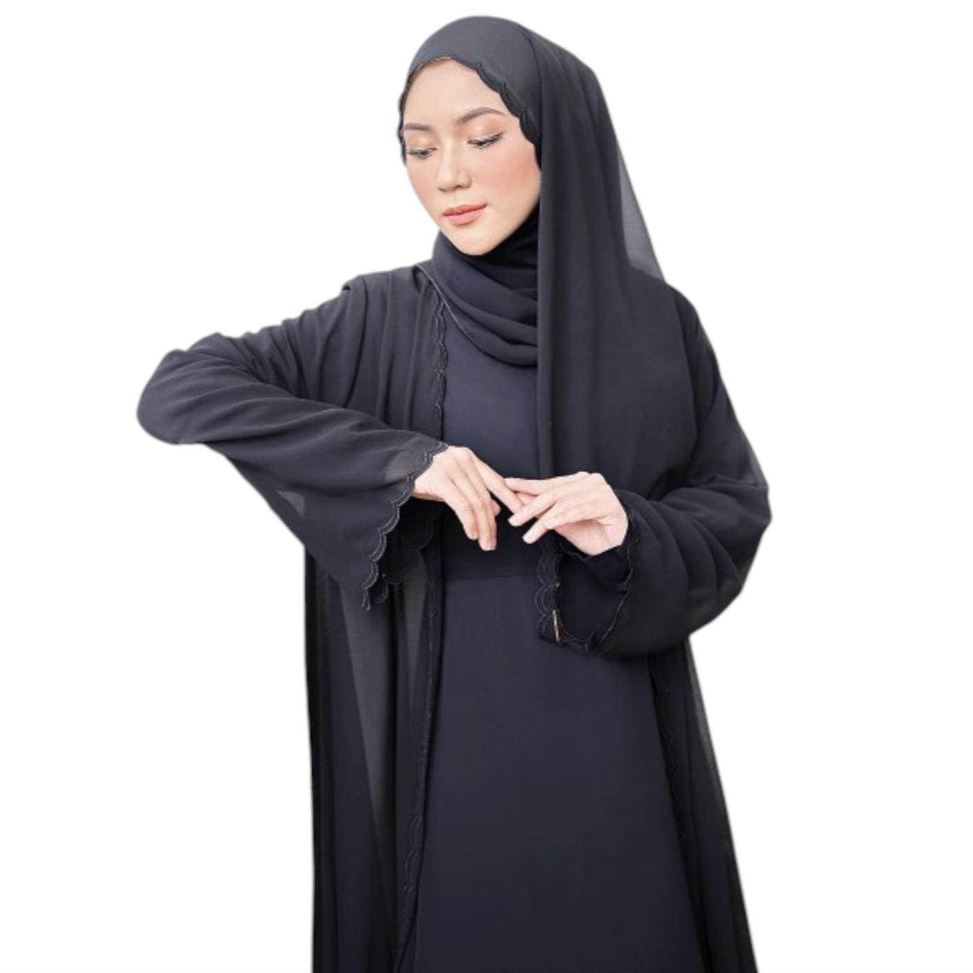 Modest Fashion Black Hijab & Abaya Set