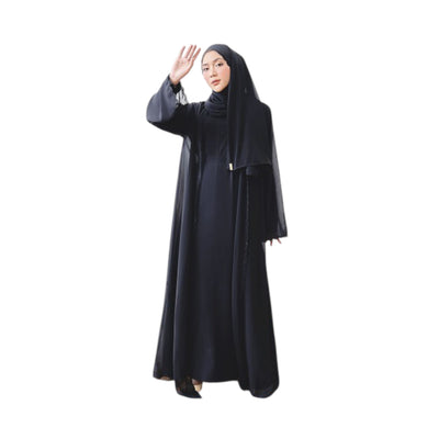 Modest Fashion Black Hijab & Abaya Set