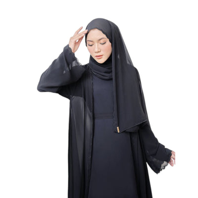 Modest Fashion Black Hijab & Abaya Set