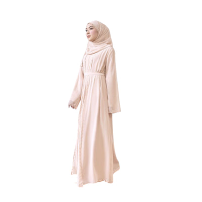 Modest Fashion Cream Hijab & Abaya Set