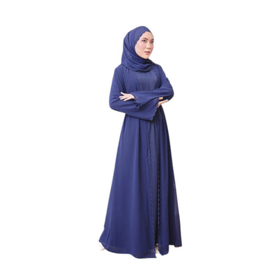 Modest Fashion Navy Blue Hijab & Abaya Set