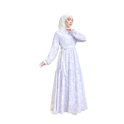 Modest Fashion Gray Ruffled Dress