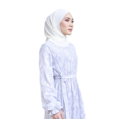 Modest Fashion Gray Ruffled Dress