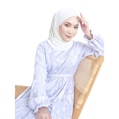 Modest Fashion Gray Ruffled Dress