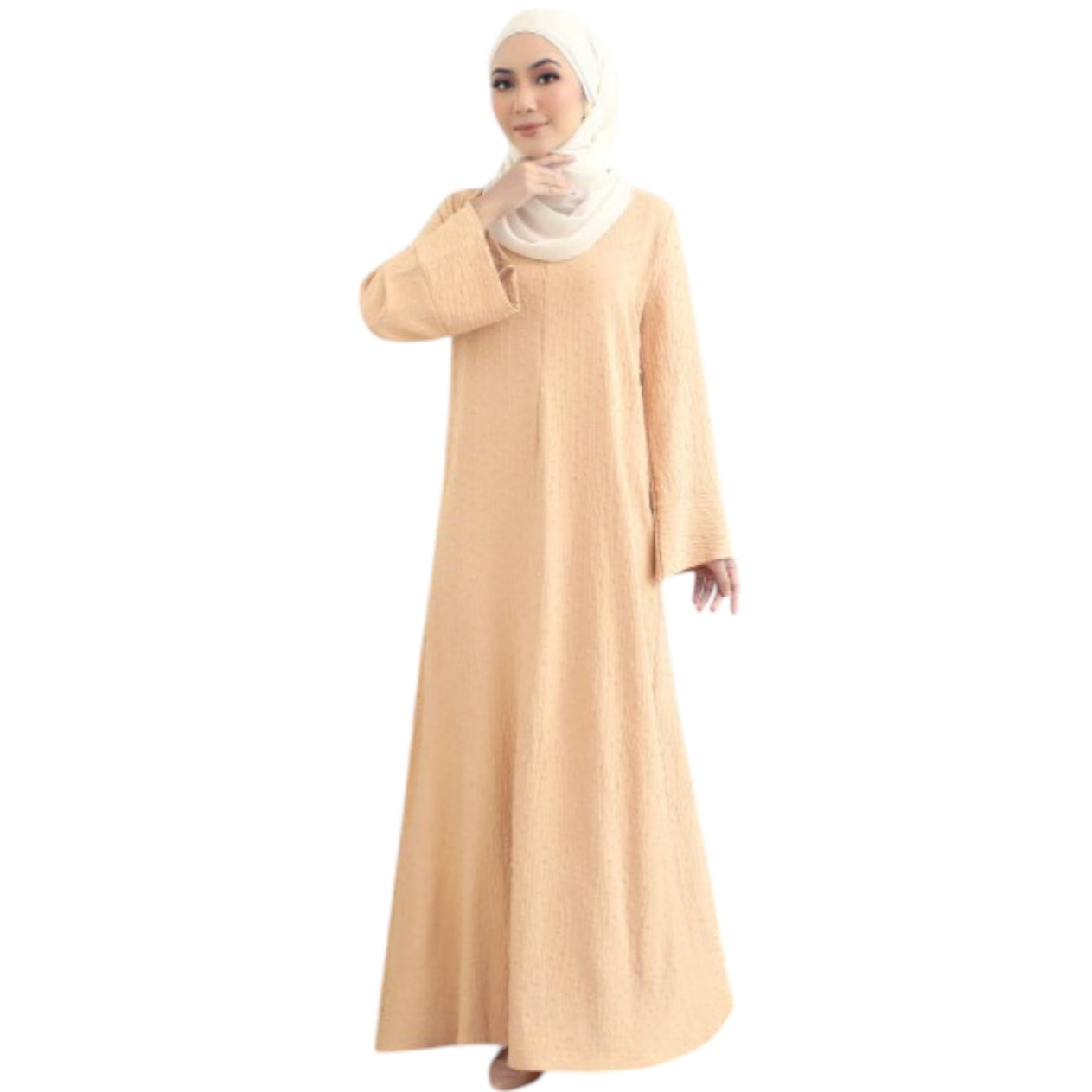 Modest Fashion Cream Abaya Dress