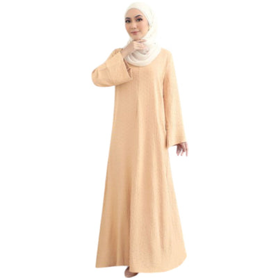 Modest Fashion Cream Abaya Dress