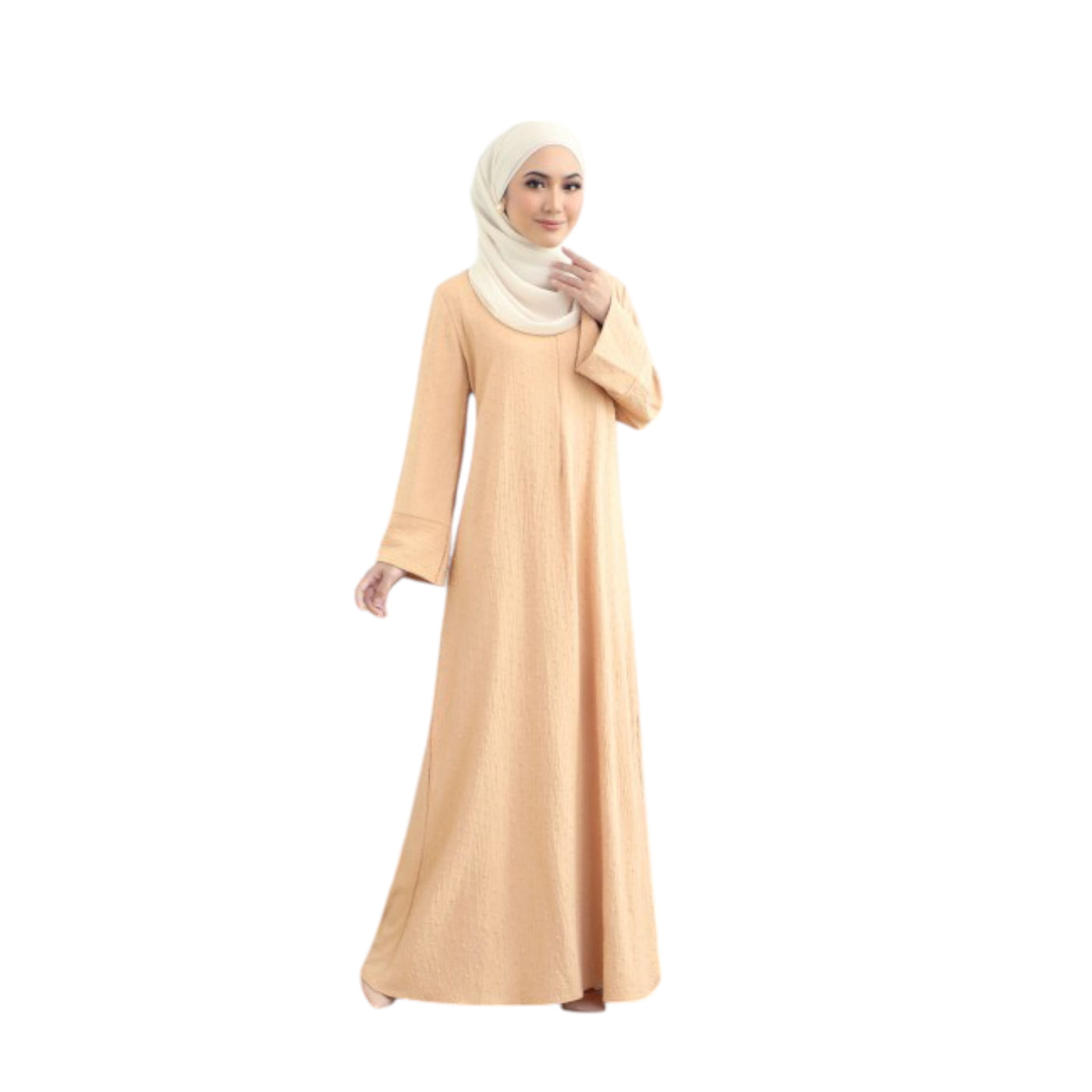 Modest Fashion Cream Abaya Dress