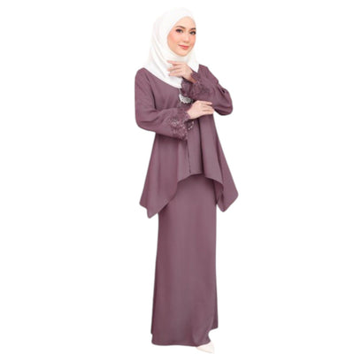 Modest Fashion Purple Modern Shirt & Skirt Set