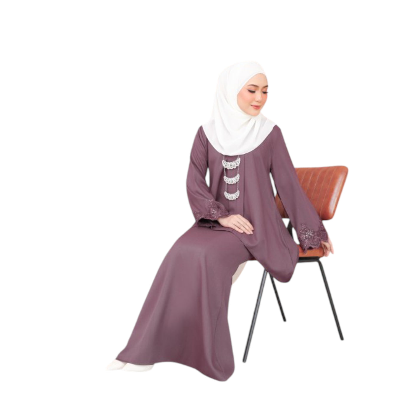 Modest Fashion Purple Modern Shirt & Skirt Set