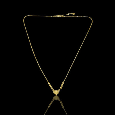 21K Solid Gold Heart Necklace