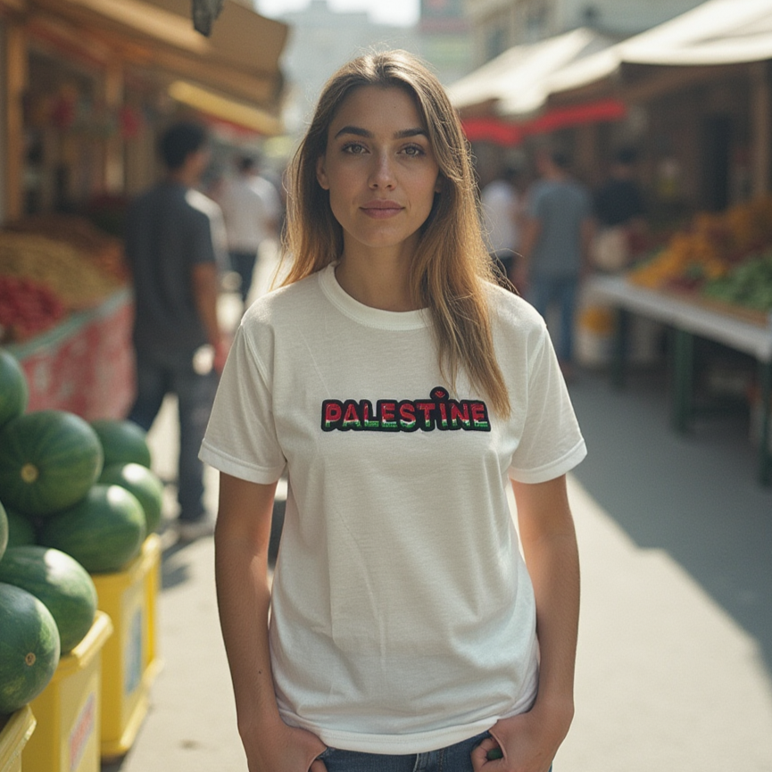 Palestine Watermelon Puff Print Shirt