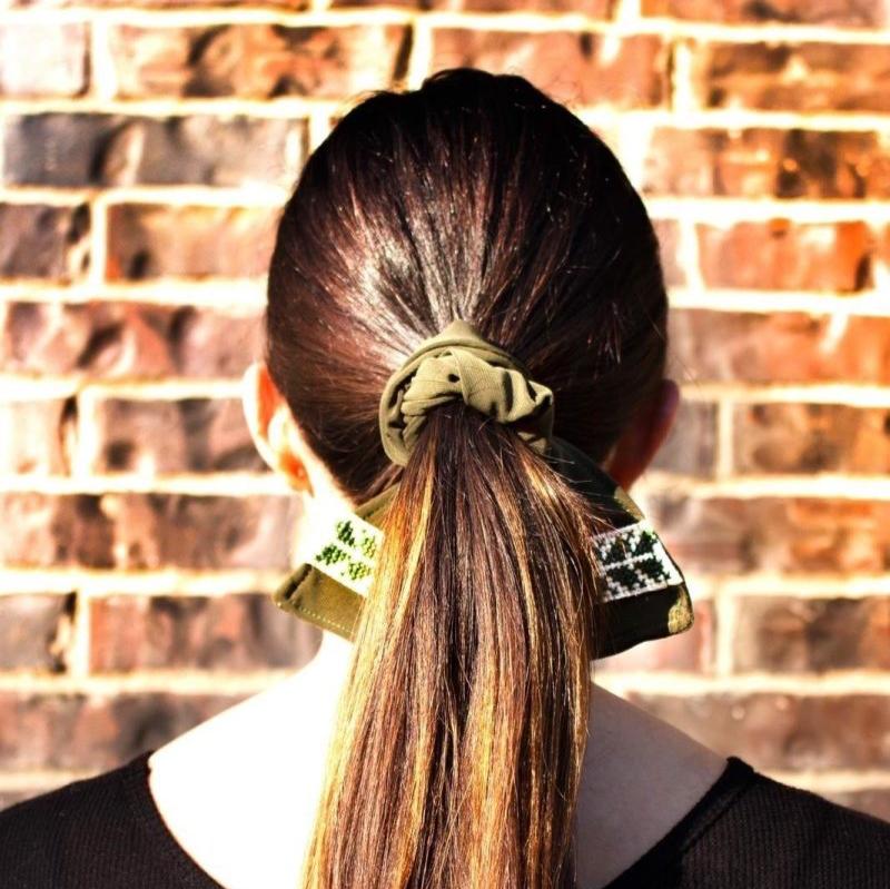 Palestinian-Made Tatreez Scrunchie Green
