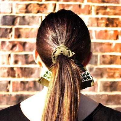 Palestinian-Made Tatreez Scrunchie Green