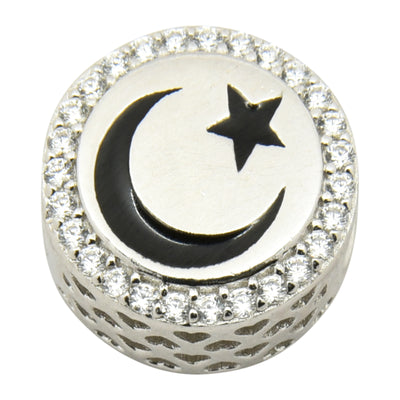 Sterling Silver Star & Crescent Bracelet Charm