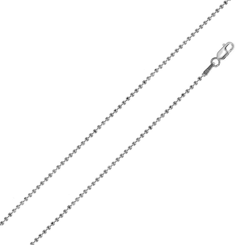 Sterling Silver Diamond Cut Bead 220 2.2mm Chain All Lengths