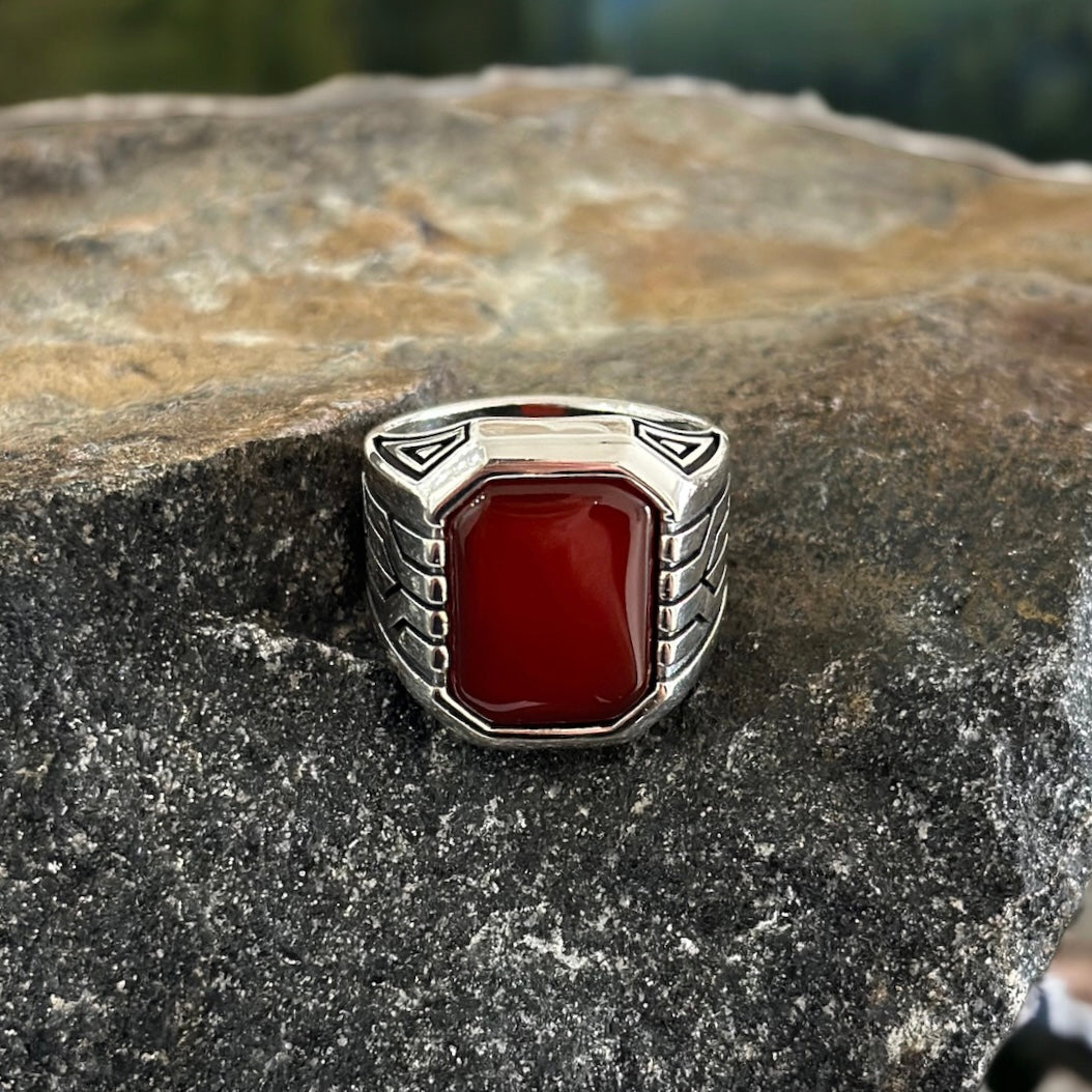 Aqeeq silver ring discount